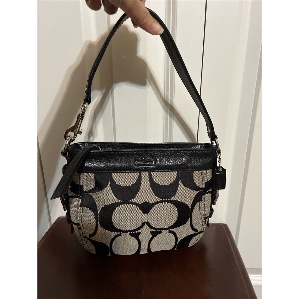 Coach 41856 Mini Zoe Black Signature C Canvas w/Leath… - Gem